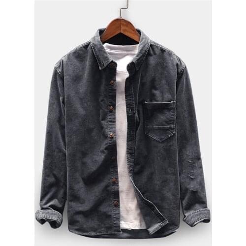 Helisopus Mens Corduroy Shirts