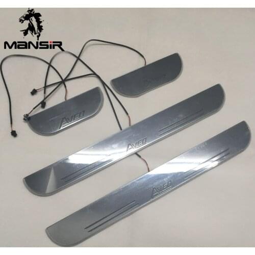 MANSiR 4PCS Acrylic LED Welcome Pedal Car Scuff Plate Pedal Door Sill Pathway Light For Chevrolet Aveo 2015 2016 2017 2018