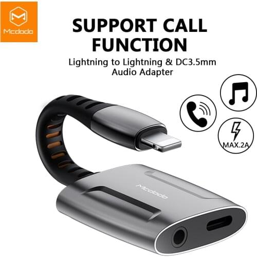 Mcdodo Aux Audio Adapter OTG lightning To 3.5mm Jack Call Earphone Charging Converter Splitter For iPhone12 11 Pro X XR XS Max 8
