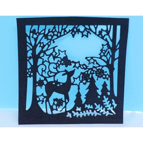 Moose Forest Christmas Metal Cutting Dies Scrapbooking Album Navidad Cards Making Crafts Embossing Stencil Stamps Slimline Dies