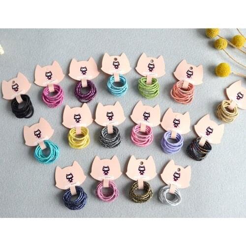 20sets Fashion Glitter Candy Color Hair Ties Simple Style Rubber Elastic Hair Bands Princess Headwear Girls Hair Accessories