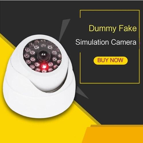 Outdoor Security Simulation Dome Fake Camera with Red Flashing LED Light Indoor Outdoor Home Security Dummy Video Surveillance
