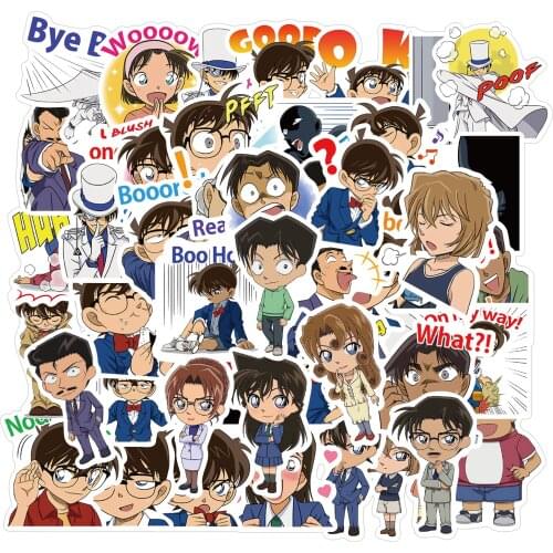 10/50Pcs Detective Conan Japanese Anime Stickers for Laptop Luggage Motorcycle Phone Skateboard Toys Car Diary Pegatinas