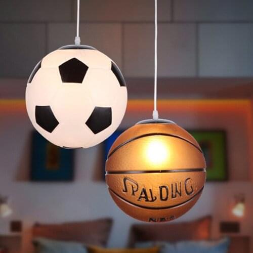 New Pendant Lights Football Glass Basketball Pendant Lamp Kitchen Hanglamp Bedroom Restaurant Children Room Decor Light Fixtures