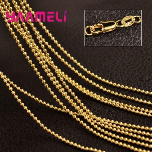 Wholesale Newest Style 5PCS 18 Inches18K Gold Filled Beads Ball Necklace Chains Necklaces Jewelry Pendant Free Shipping