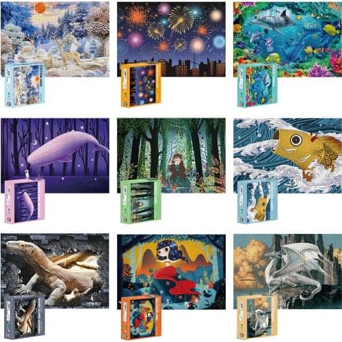2000 Pieces Paper 3D Jigsaw Puzzles Adults Game For Chilren Decompression Interaction Game Children Assembling Educational Toys