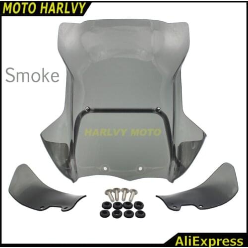 Motorcycle ABS Plastic Front Windshield + Side WindScreen Deflectors for BMW R1200GS Adventure 2005-2012