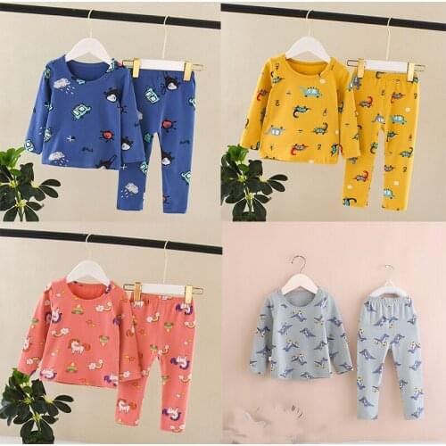 Pijamas Infantil Long Sleeve Pyjamas Kids Clothes Sets Cartoon Boys Sleepwear Cute Pajamas For Girls Nightwear 1 2 3 4 5 6Years