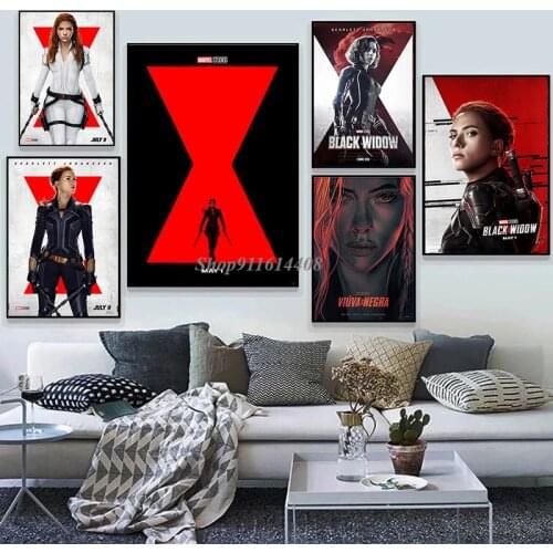 Marvel Black Widow Movie Poster Superhero Wall Decor Pictures for Living Room Home Canvas Paintings Wall Art Posters and Prints