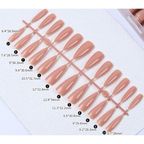 Q1QD Press On Nails False Nails Glossy Baby Multi Color Balle Coffin Long Fake Nails Set DIY Nail Art Manicure Kit