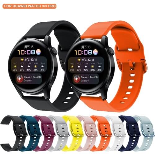 Silicone Strap for Huawei Watch 3 46mm 3 Pro 48mm Replaceable Bracelet WristStrap for Huawei Watch 3 3 Pro Colorful Buckle 22mm