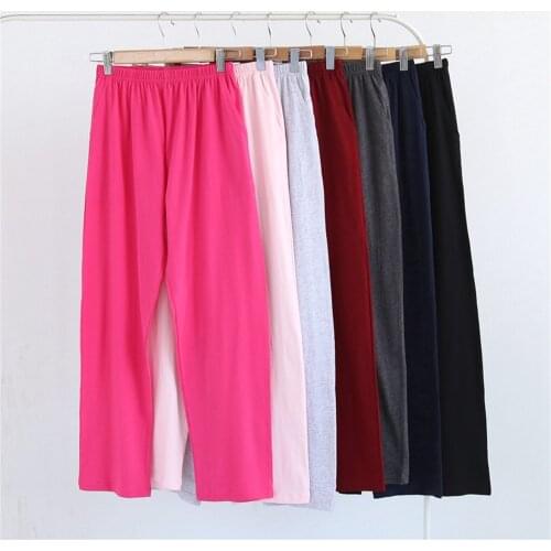 Cotton Solid Pajama Pants for Adluts Thin Sweatpants Men Sleep Bottoms Plus Size New Summer Pijama Hombre Casual Loose Home Wear