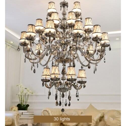 Modern Chandelier Lighting Staircase Smoke gray Crystal Lamp Chandeliers Spiral Design Lamp Home Decoration Lighting Fixtures