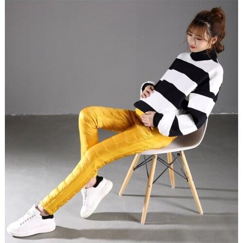 Outdoor down pants pregnant women maternity double face down pants pregnancy waist support abdomen sports walking thick trousers