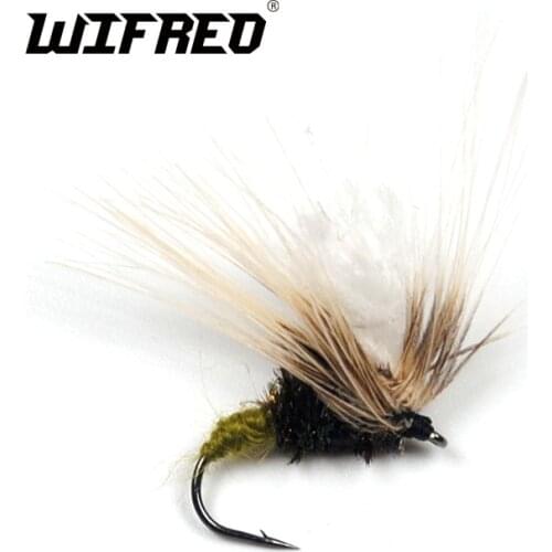 Wifreo 6 PCS #12 Grey Emerger Dry Fly Caddis Trout Fishing Flies