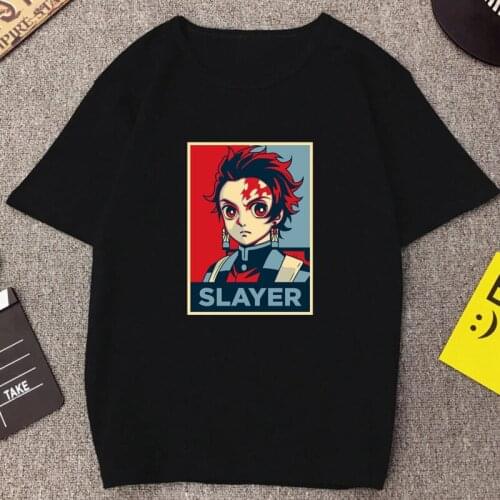 Demon Slayer Women T Shirt Harajuku Streetwear Kawaii Tanjirou and Nezuko Tops Kimetsu No Yaiba Anime Manga New Style Loose Tee