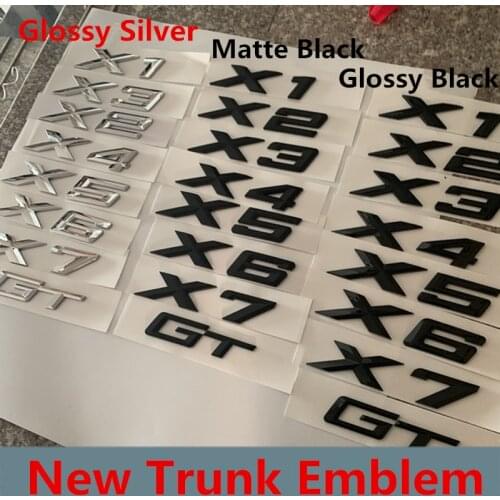 New style High quality X1 X2 X3 X4 X5 X6 X7 GT Rear Boot Trunk Emblem Letter Badge Car sticker For BMW E36 E39 E70 E90 F10 F30