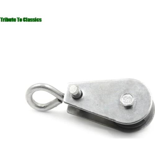 1 Pc Durable Single Swivel Lifting 0.3" Rope Pulley Roller Block Sheave 0.03 Ton Metal Single Wheel