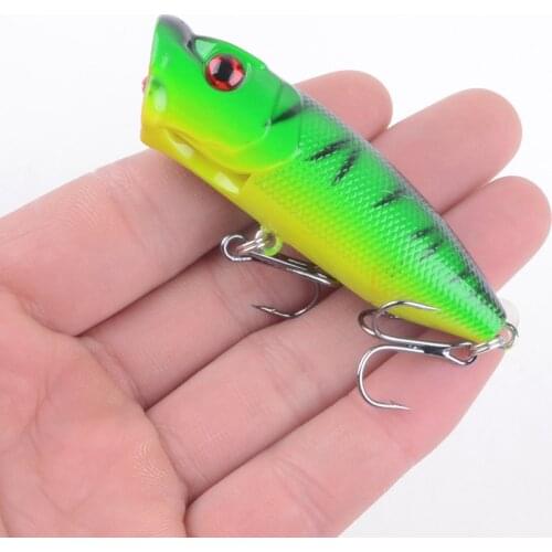 1Pcs Fishing Lures 7cm/12g Topwater Popper Bait 5 Colors Hard Bait Artificial Wobblers Plastic Fishing Tackle with 6# Hooks