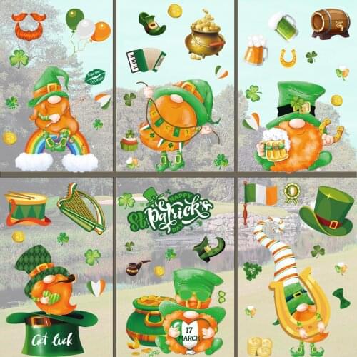 122pcs St. PatrickS Day Window Stickers Static Sticker Glass Sticker Sticker Chic Window Sticker Party Decor Wall Decals