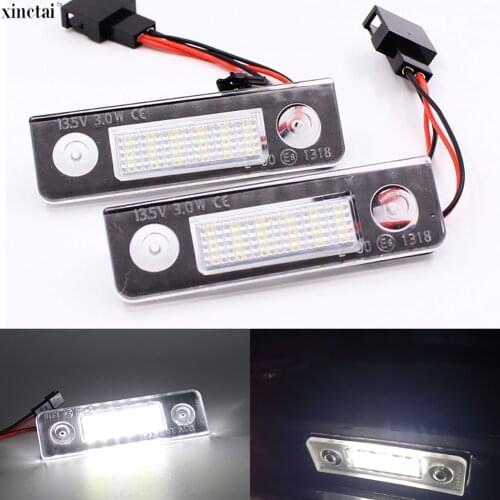 2Pcs Canbus Error Free Car LED Number License Plate Light for Skoda Octavia 2 1Z 2008~ Roomster 5J 2006-2010