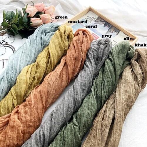 2020 Newest Women Solid Color Pattern Cotton Scarf Plain Scarf Shawls 8Colors 10pcs/lot