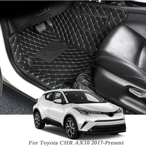 3pcs Car Styling PU Leather Floor Mat For Toyota CHR AX10 2017-Present Auto Foot Pad Automobile Carpet Cover Internal Accessory