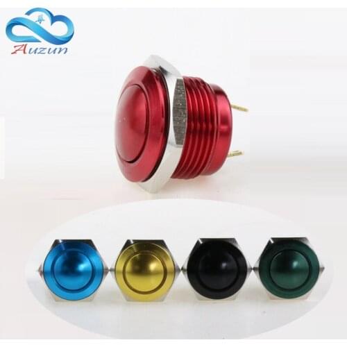 5piece 16 mm ball head metal push button switch reset button 3 welding feet a250v moment alumina yellow, blue, green and black