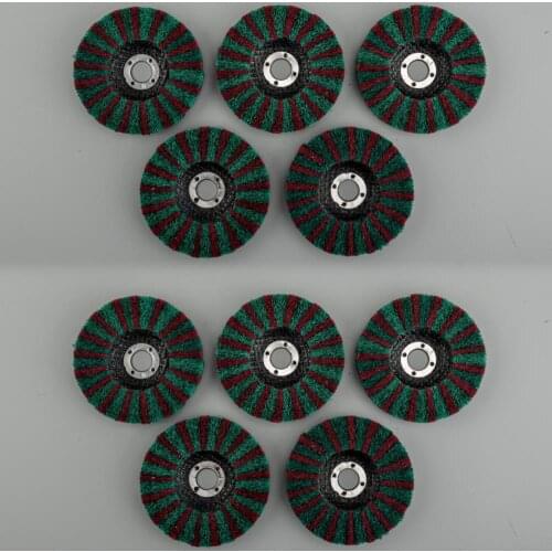 10pcs 100mm 4" Scouring Pad Flap Polishing Wheel Abrasive Buffing Disc 150 & 240 Grit For Angle Grinder