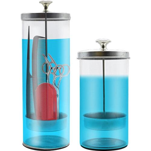 Stainless Steel Filter Layer Disinfection Jar Manicure Tools Sterilization Bottle Scissors Hairdressing Tools Disinfection Jar