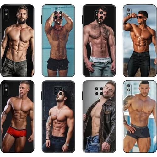 Black tpu Case For Xiaomi Redmi 7A 8 8A 9 9A 9C Case Redmi Note 8T 8 Pro T Note 9 9S 9 Pro Case Sexy muscular man