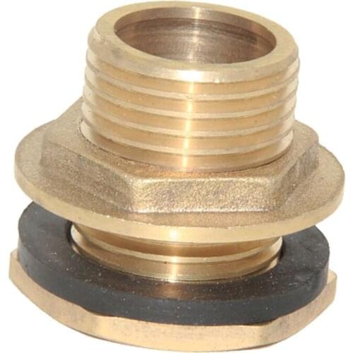 1/2'' Brass Hose Tube Connector Plumbing Pipe Fitting Joiner with Gasket for Water Tank