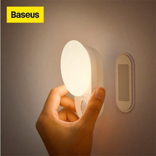 Baseus Magnetic Night Lamp LED Sensor Induction Night Light Detachable Kitchen Light Cabinet Light For Bedroom Lamp wardrobe