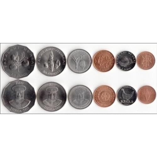 Tonga 6 Pieces Set Coins Oceania New Original Coin Collectible Edition Real Rare Unc Commemorative Random Year