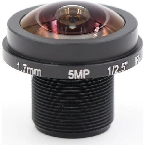 1.7mm Lens 5.0 MegaPixel Wide-angle 180 Degree MTV M12 x 0.5 Mount Infrared Night Vision Fisheye Lens For CCTV Security Camera