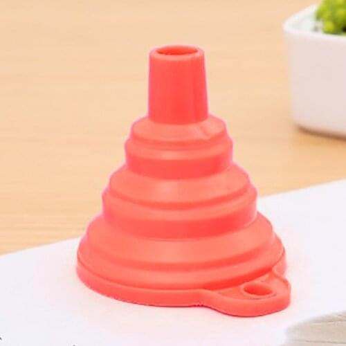 Portable Collapsible Silicone Safe Funnel Creative Household Items Candy Long Neck Funnel Silicone Folding Funnel