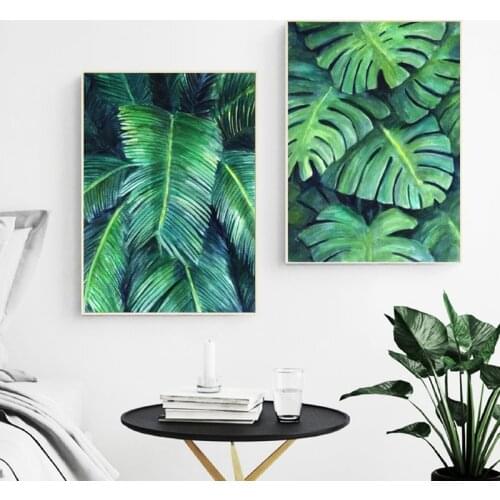 Tropical Plants Green Palm Leaves Posters Nordic Modern Wall Art Canvas Painting for Living Room Decor Photography Picture