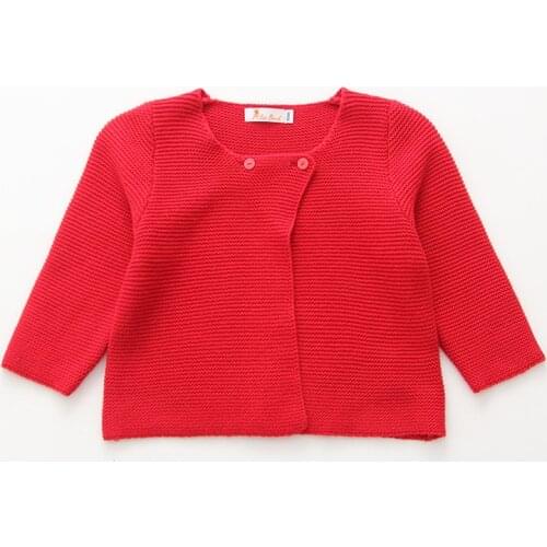 Christmas Red Girl Cardigan Jacket Sweater Spring Outerwear Long Sleeve Toddler Baby Knitted Clothes 1 2 3 Year Old OKC195127
