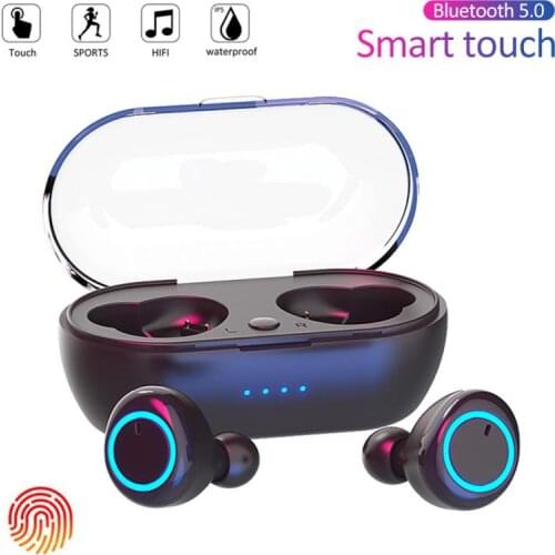2021 TWS Wireless Bluetooth 5.0 Earphone Touch Control 9D Stereo Headset with Mic Sport Earphones Waterproof Earbuds LED Display