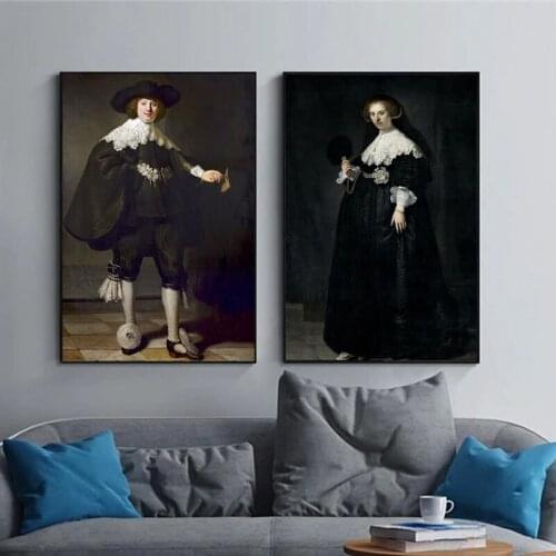 Vintage Classical Wedding Dress Canvas Painting Wall Art Nordic Posters and Prints Wall Pictures for Living Bedroom Decoration