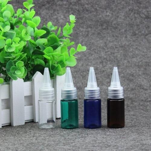 10ml 30pcs Small PET bath foam liquid shampoo emulsion bottle Plastic Dropper Bottles With Childproof Cap With Long Thin Tip