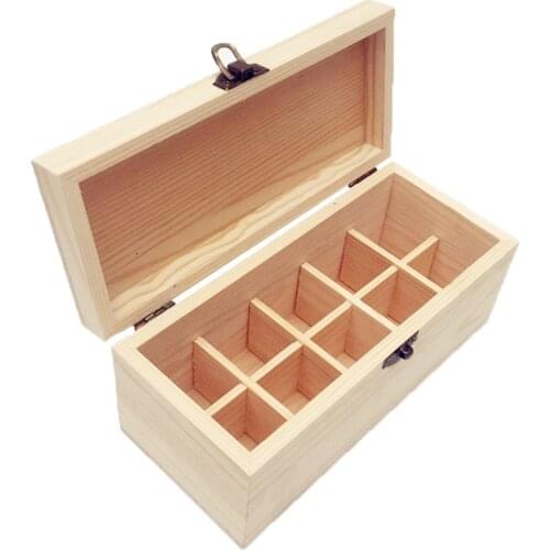 10 Grids Wooden Storage Box Organizer For Essential Oil Carrying Case Aromatherapy Container Treasure Jewelry Storage Box 30ML