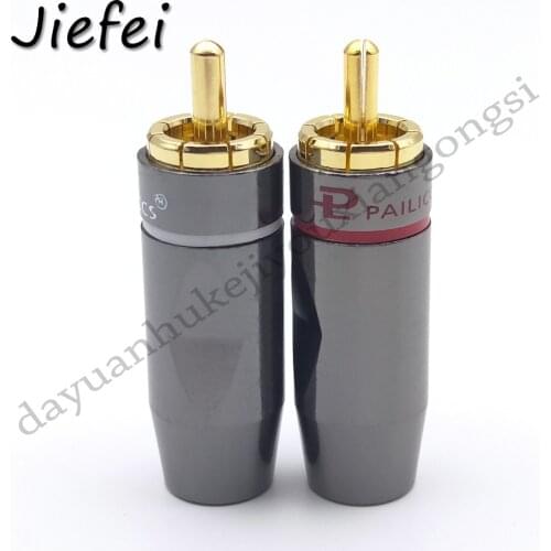2-50pcs high quality Gold-plated pailiccs copper RCA plug Audio Video Adapter Connector
