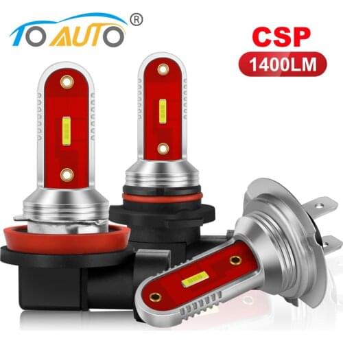 2pcs H7 Led Fog Lights H8 H11 Car CSP LED Light 9005 HB3 9006 HB4 Super Bright 1400LM Auto Fog Lamp Day Running Light 12V 6000K