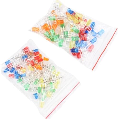 3mm 5mm LED Diode 6 value x 10pcs Assorted LEDs Kit, DIY Electronic Light Diodes Red Orange Yellow Green Blue White