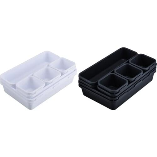 32pcs Interlocking Bin Desk Drawer Organizer Tray Dividers Plastic Separators Customizable Multi-Purpose Storage Boxs