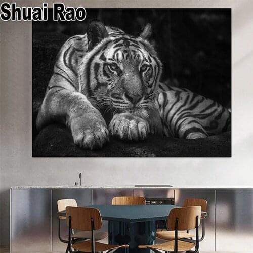 5d Diy diamond painting Wild Tiger Animal full Round/Square drill diamond embroidery rhinestone diamond mosaic Set Wallpaper