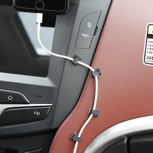Auto Cord Fixed Clips 40Pcs Car SUV GPS Data Cable Light Cord Decorative Wire Fixing Organizer Plastic Black Small Car Accessory
