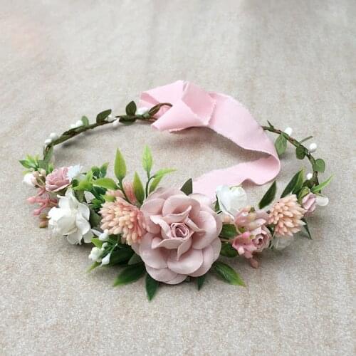 Free Shipping Blush Pink Flower Girl Crown