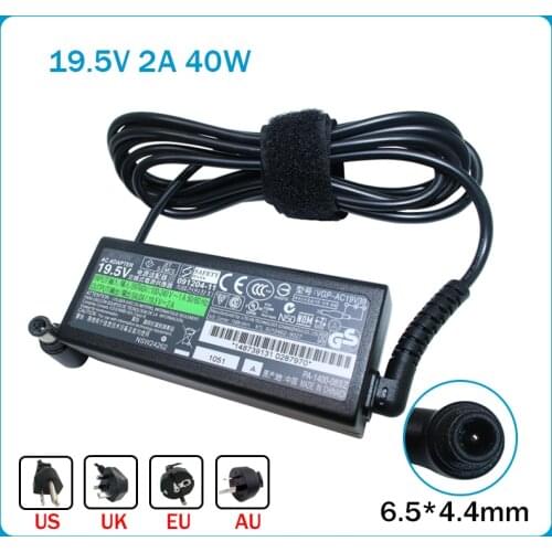 19.5V 2A 40W AC Laptop Adapter Charger Power Supply For Sony VGP-AC19V39 VGP-AC19V40 VGP-AC19V47 VGP-AC19V57AC19V57 PA-1400-06SN